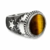 Ring 925 Silber mattiert Tigerauge