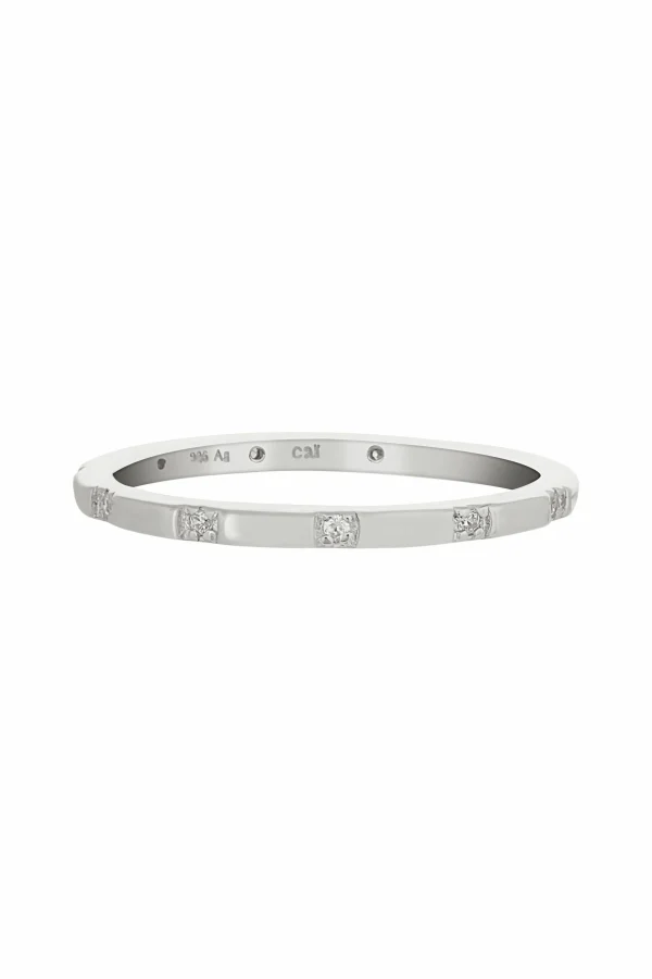 Ring 925 Silber rhodiniert mit Zirkonia Stacking