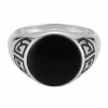 Ring 925 Silber rhodiniert Onyx Asien Motiv