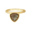 Ring 925 Silber vergoldet Dreieck Labradorit