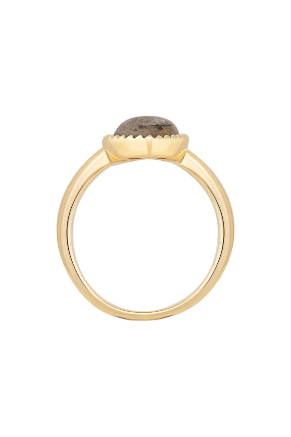 Ring 925 Silber vergoldet Dreieck Labradorit
