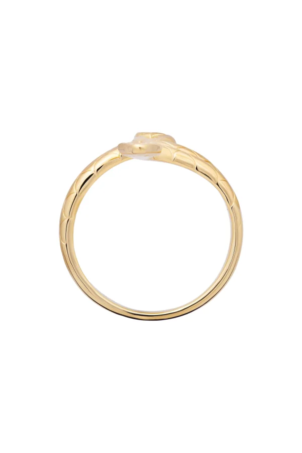 Ring 925 Silber vergoldet Schlange mit Zirkonia