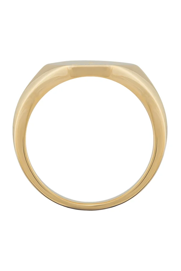 Ring 925 Silber vergoldet Siegelring Hexagon Tattoo