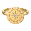 Ring 925 Silber vergoldet Topas Mandala Sonne