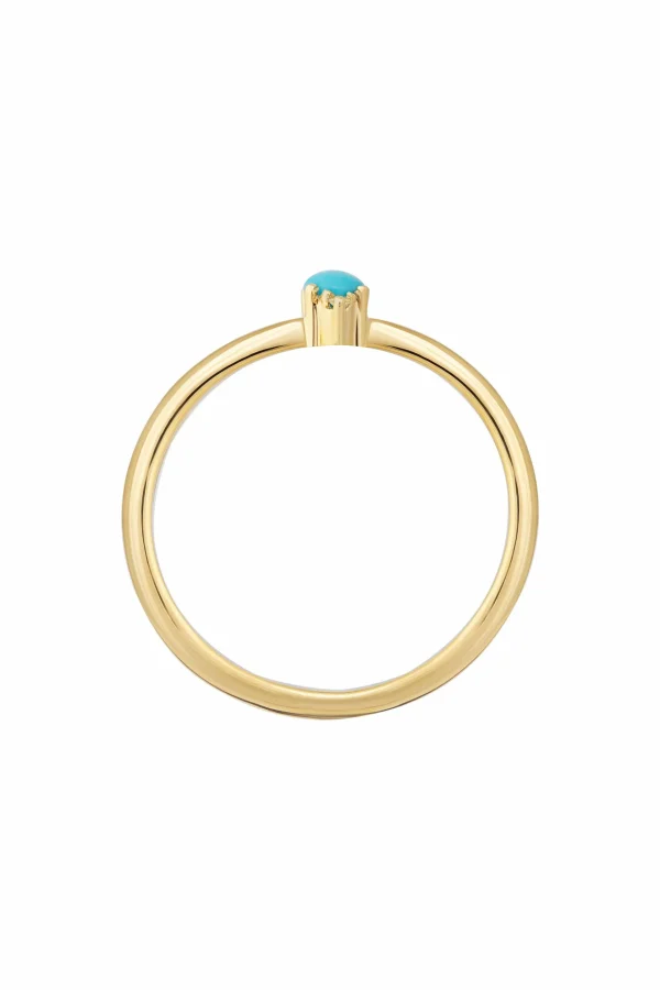 Ring 925 Silber vergoldet Türkis & Weißtopas