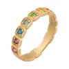Ring 925 Silber vergoldet Zirkonia Rainbow