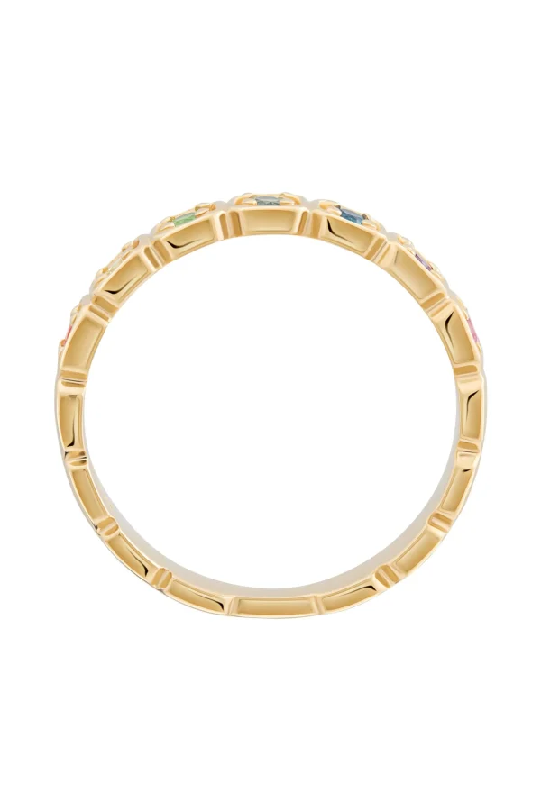 Ring 925 Silber vergoldet Zirkonia Rainbow
