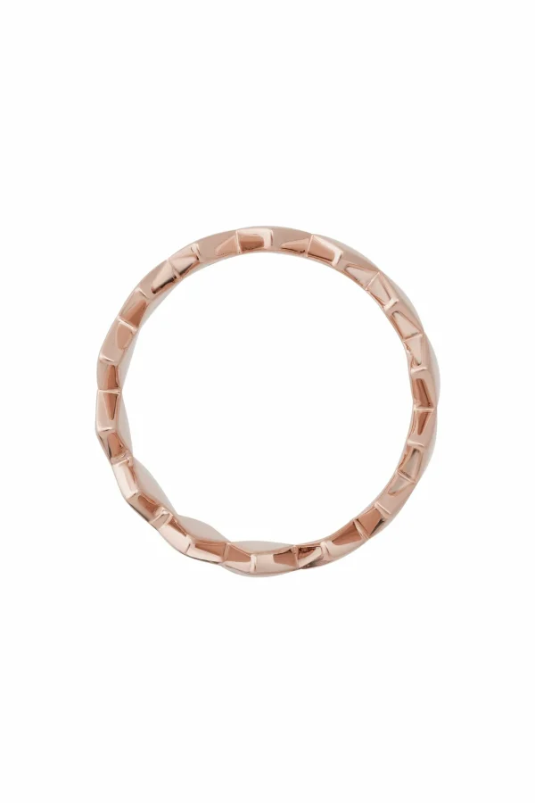 Ring 925 Sterling Silber rosé vergoldet Rauten