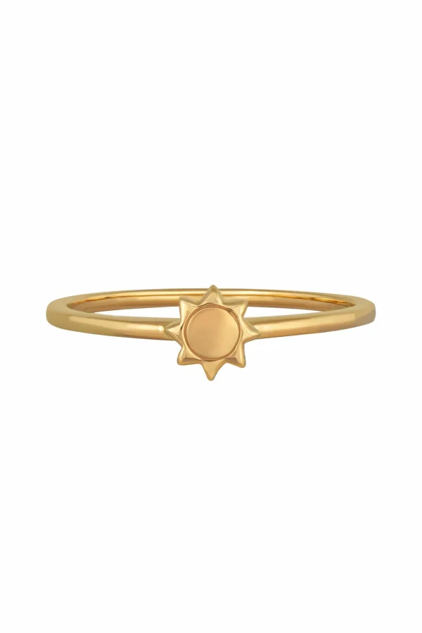 Ring 925 Sterling Silber gelb vergoldet Sonne