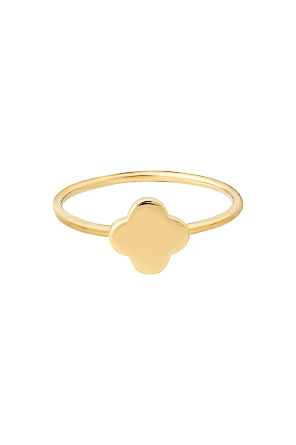 Ring 925 Sterling Silber gelb vergoldet Clover Kleeblatt