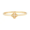 Ring 925 Sterling Silber gelb vergoldet Clover Kleeblatt Zirkonia