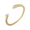 Ring 925 Sterling Silber gelb vergoldet Open Design Herz Zirkonia