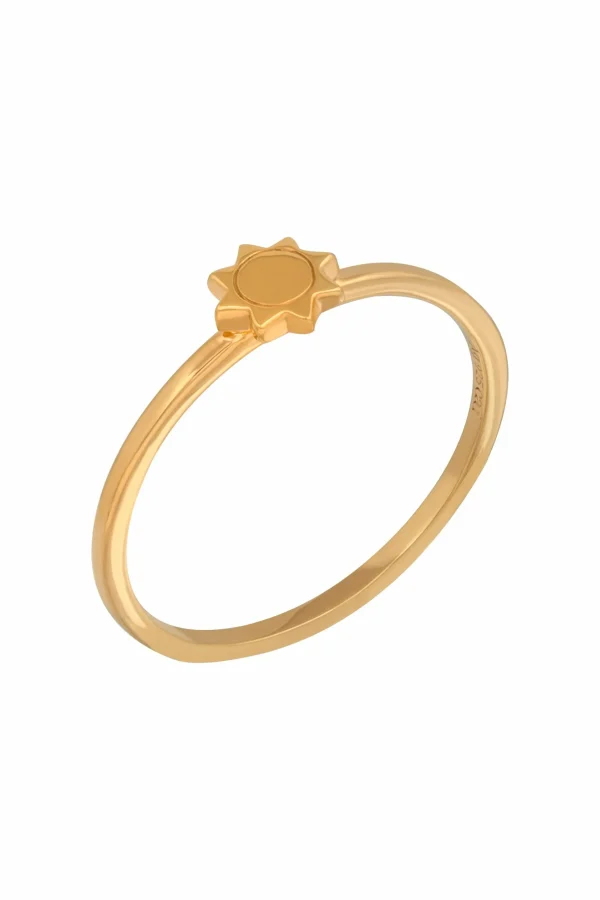 Ring 925 Sterling Silber gelb vergoldet Sonne