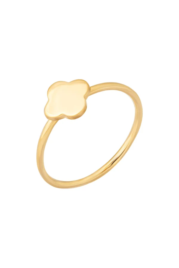 Ring 925 Sterling Silber gelb vergoldet Clover Kleeblatt