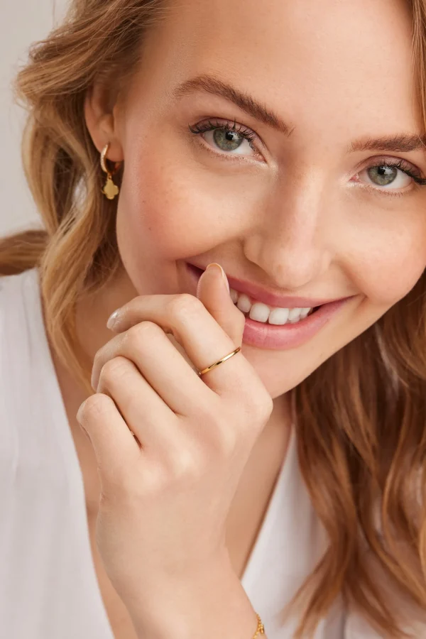 Ring 925 Sterling Silber gelb vergoldet Basic Stacking