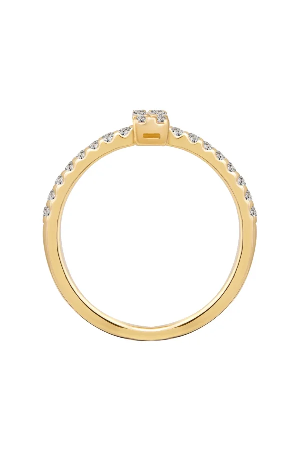 Ring 925 Sterling Silber gelb vergoldet mit Zirkonia