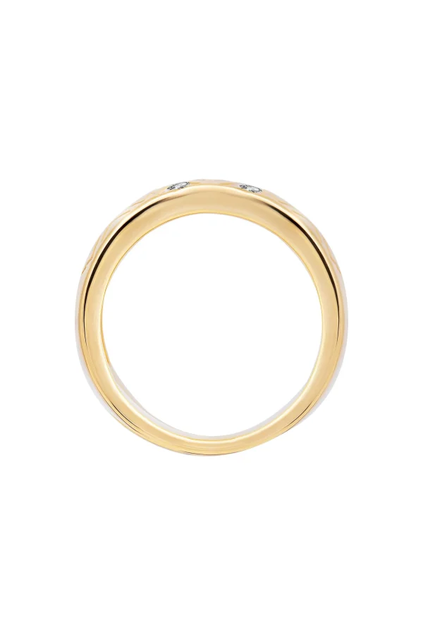 Ring 925 Sterling Silber gelb vergoldet mit Zirkonia Dreiecken