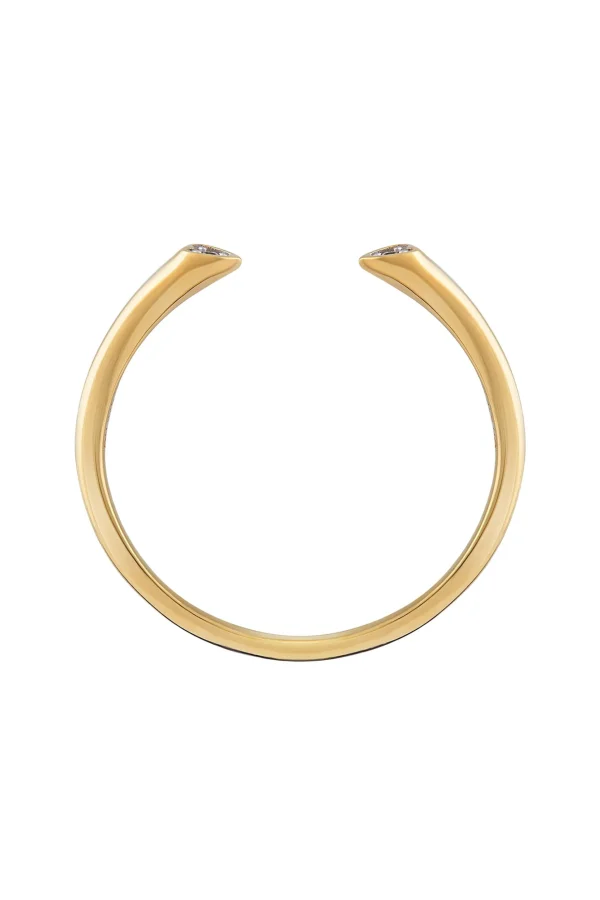 Ring 925 Sterling Silber gelb vergoldet Open Design Herz Zirkonia