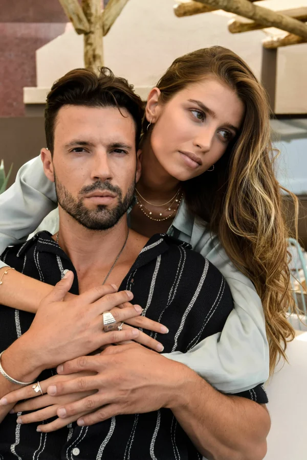 Ring 925 Sterling Silber gelb vergoldet mit Anhängern Kleeblatt Zirkonia