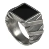 Ring 925/- Sterling Silber matt oxidiert Onyx