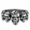 Ring 925/- Sterling Silber matt oxidiert Totenkopf