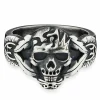 Ring 925/- Sterling Silber matt oxidiert Totenkopf