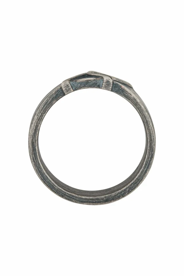 Ring 925/- Sterling Silber matt oxidiert Dreieck
