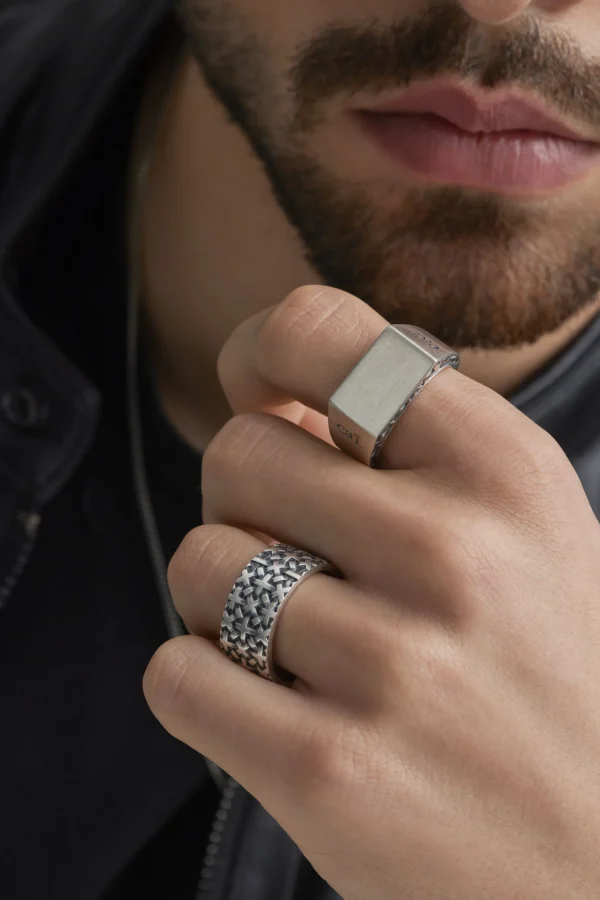 Ring 925/- Sterling Silber matt-oxidiert Flechtoptik