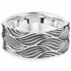 Ring 925/- Sterling Silber oxidiert Wellen