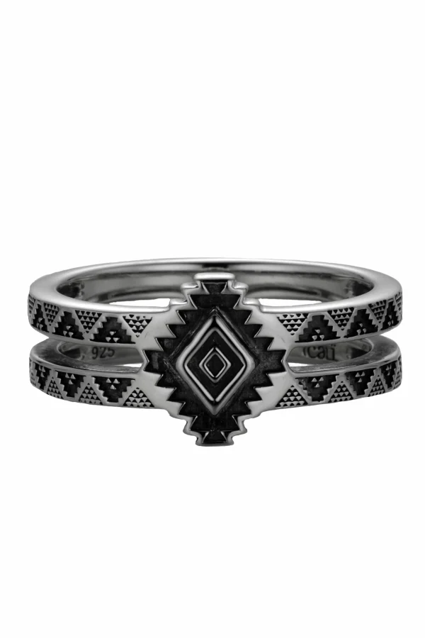 Ring 925/- Sterling Silber oxidiert Amerika