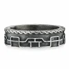Ring 925/- Sterling Silber oxidiert Linien Japan