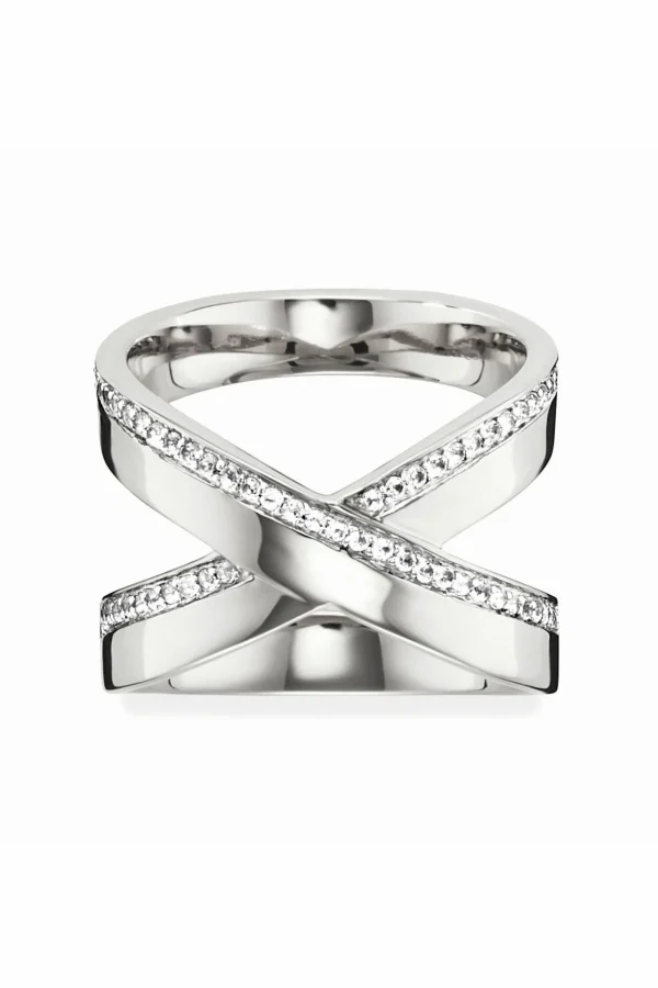 Ring 925 Sterling Silber rhodiniert mit Weißtopas