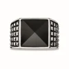 Ring 925/- Sterling Silber rhodiniert poliert Onyx