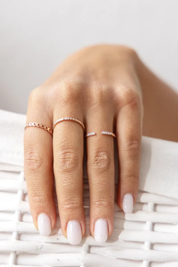 Ring 925/- Sterling Silber rosévergoldet Herz Stacking