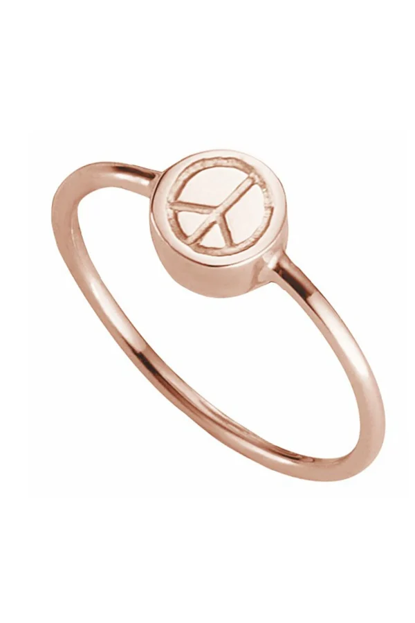 Ring 925/- Sterling Silber rotvergoldet Peace