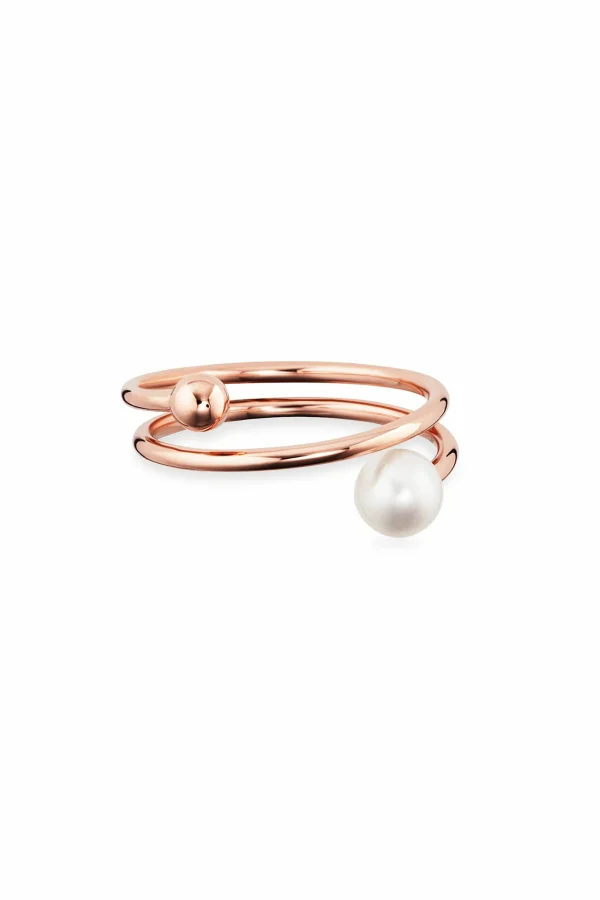 Ring 925/- Sterling Silber rotvergoldet Perle