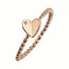 Ring 925/- Sterling Silber rotvergoldet Zirkonia Herz