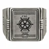 Ring 925/- Sterling Silber Siegelring matt oxidiert Sailor Wappen