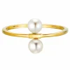 Ring 925/- Sterling Silber vergoldet Perlen