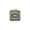 Single Ohrstecker 925/-Sterling Silber matt oxodiert Sailor Wappen Tau