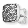 Single-Ohrstecker 925 Sterling Silber rhodiniert Wellen